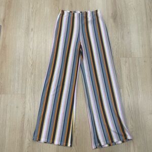 Vintage Y2K Minette multicoloured striped wide leg pants Size L